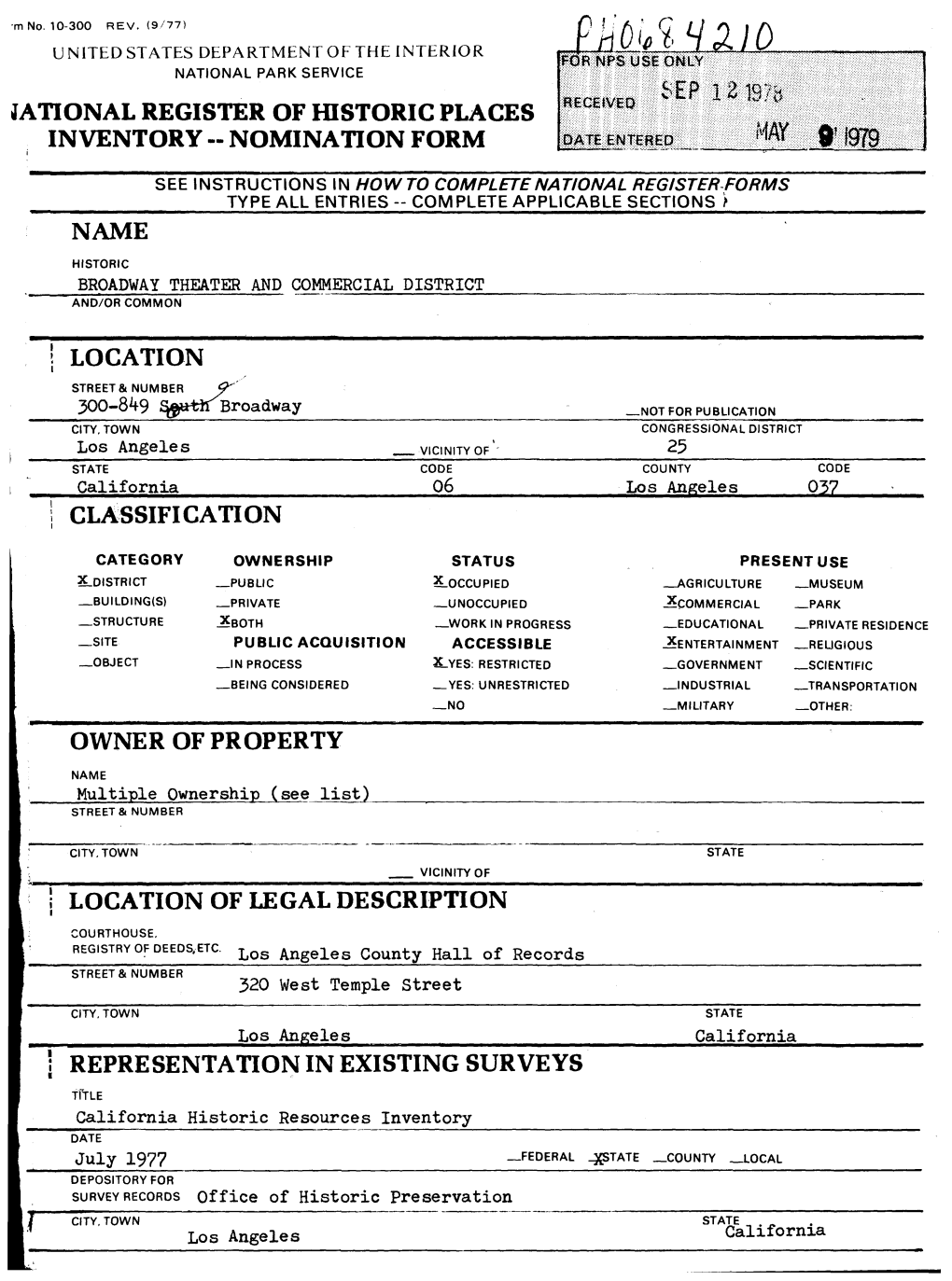 Jational Register of Historic Places Inventory -- Nomination Form