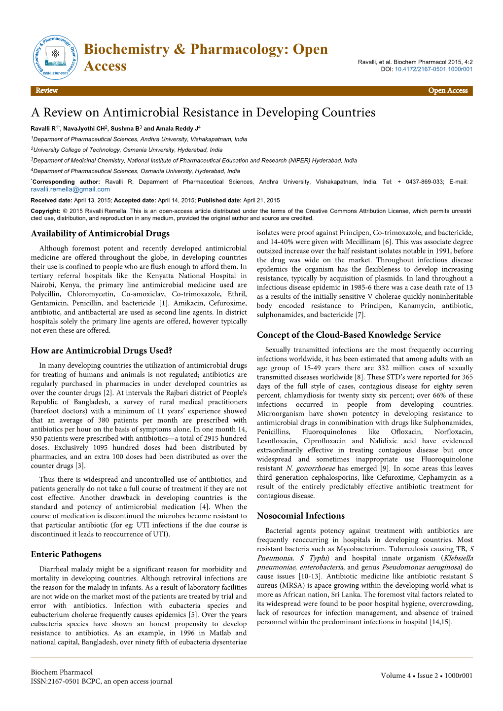 A Review on Antimicrobial Resistance in Developing Countries