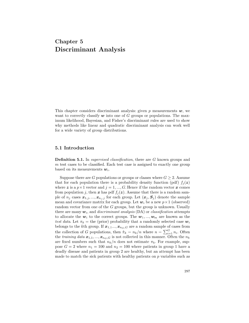 Discriminant Analysis