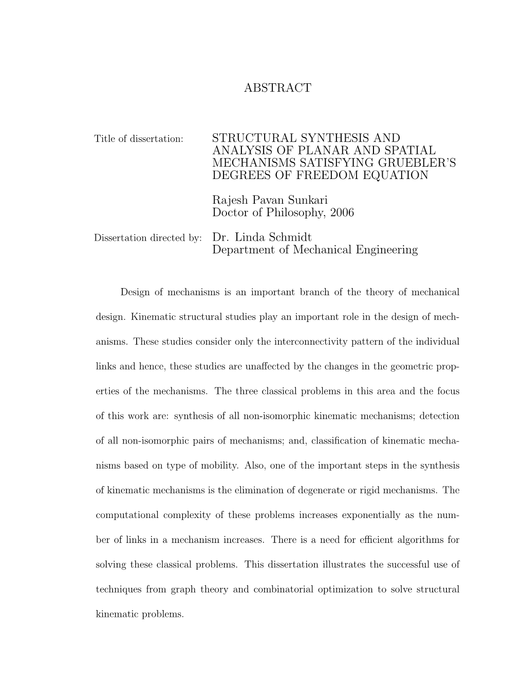 Abstract Structural Synthesis and Analysis Of