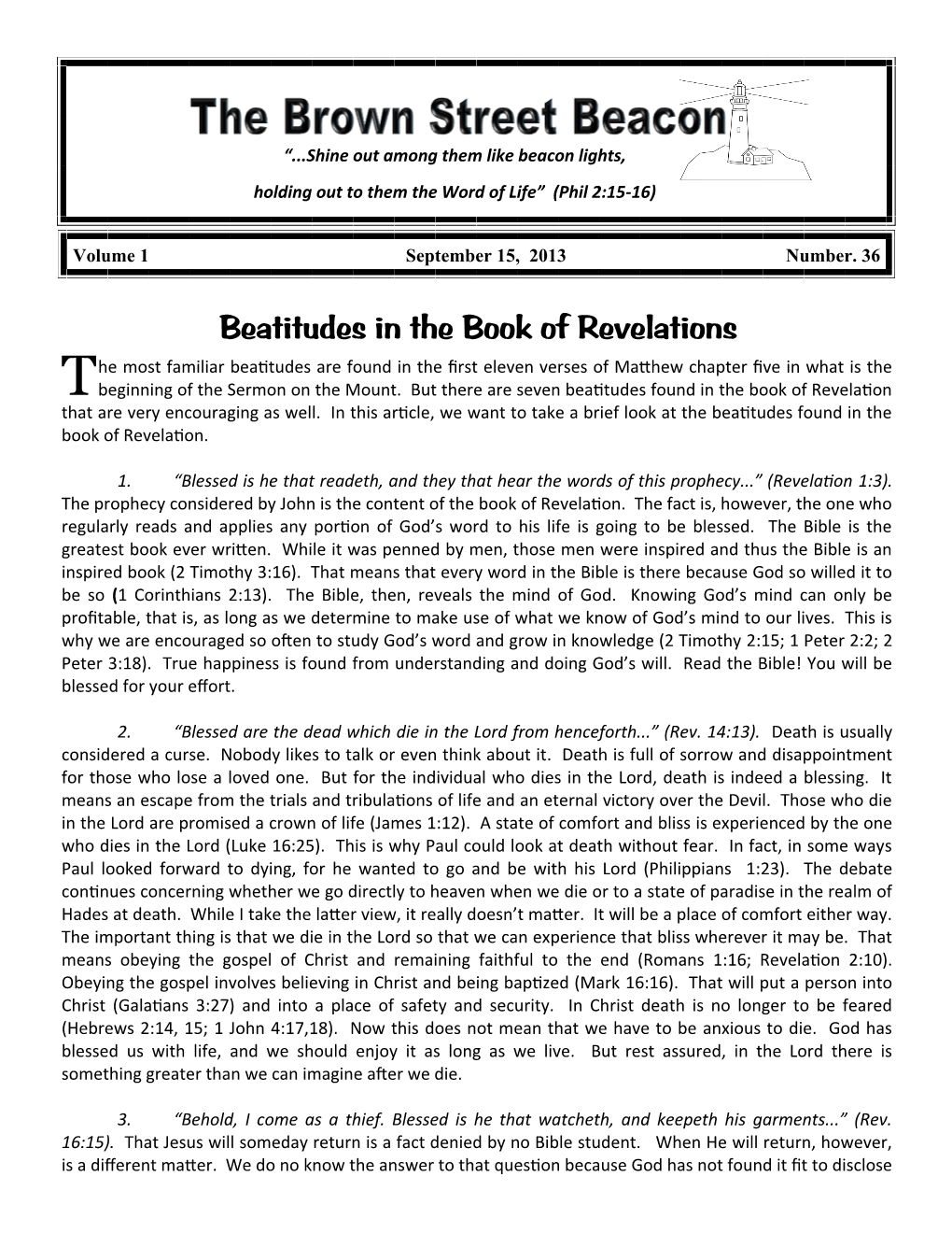 Beatitudes in the Book of Revelations