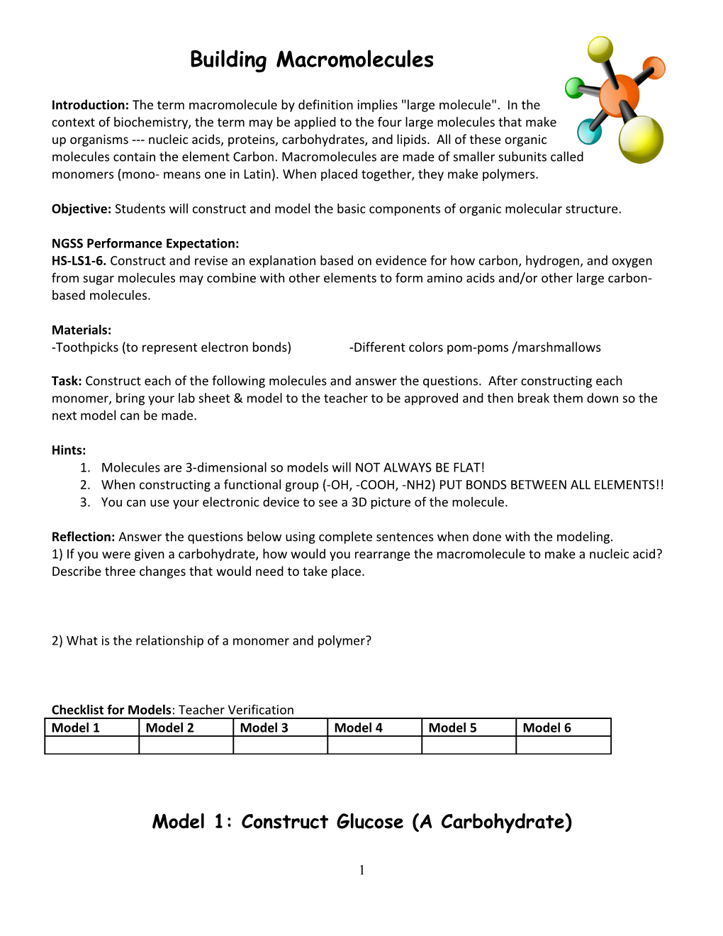 Building Monomers of Macromolecules