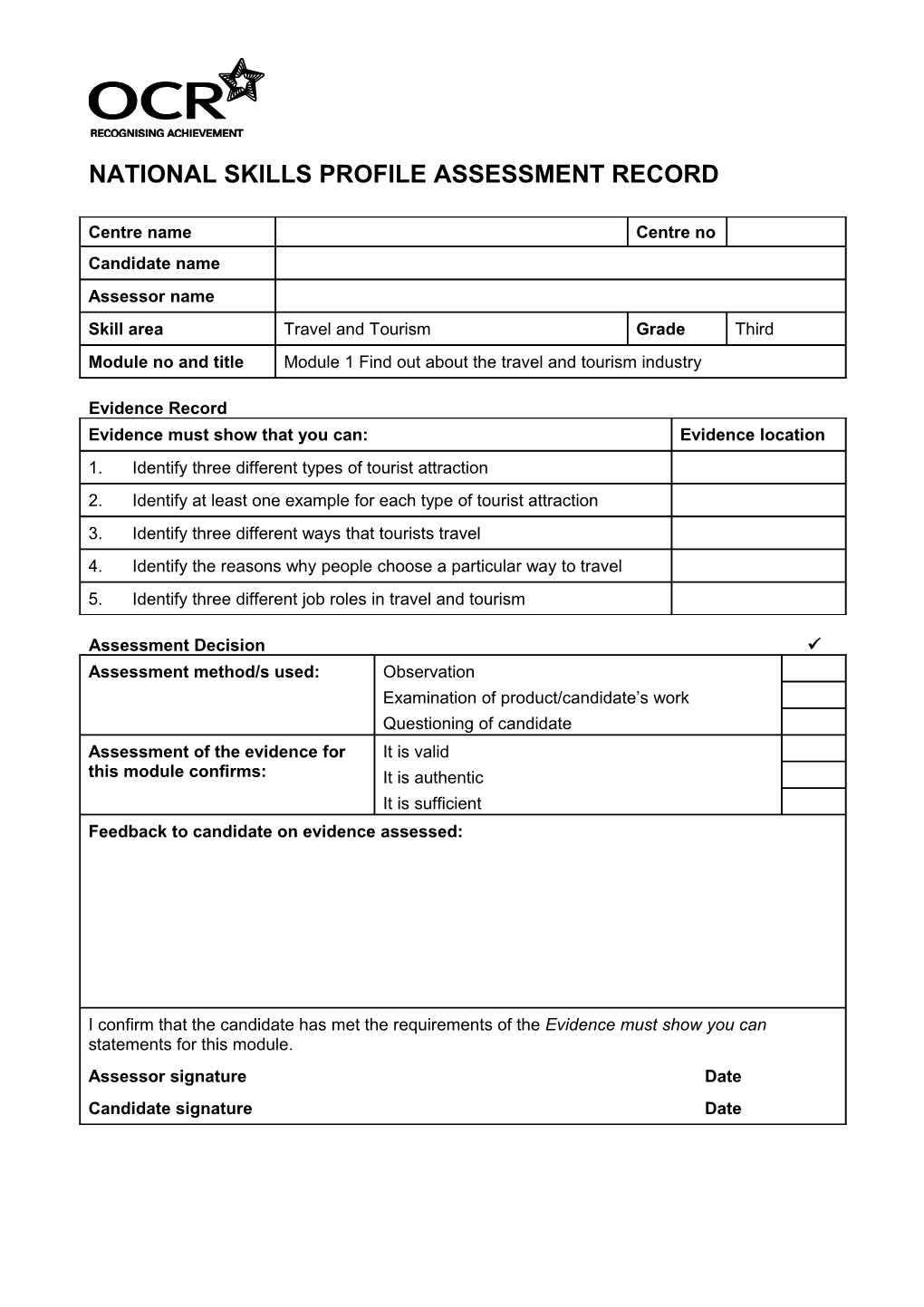 National Skills Profile Communication