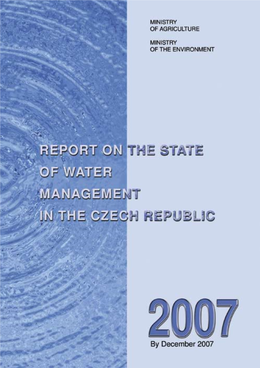 Report on the State of Water Management in the Czech Republic in 2007“, Briefly Entitled As the „Blue Report“