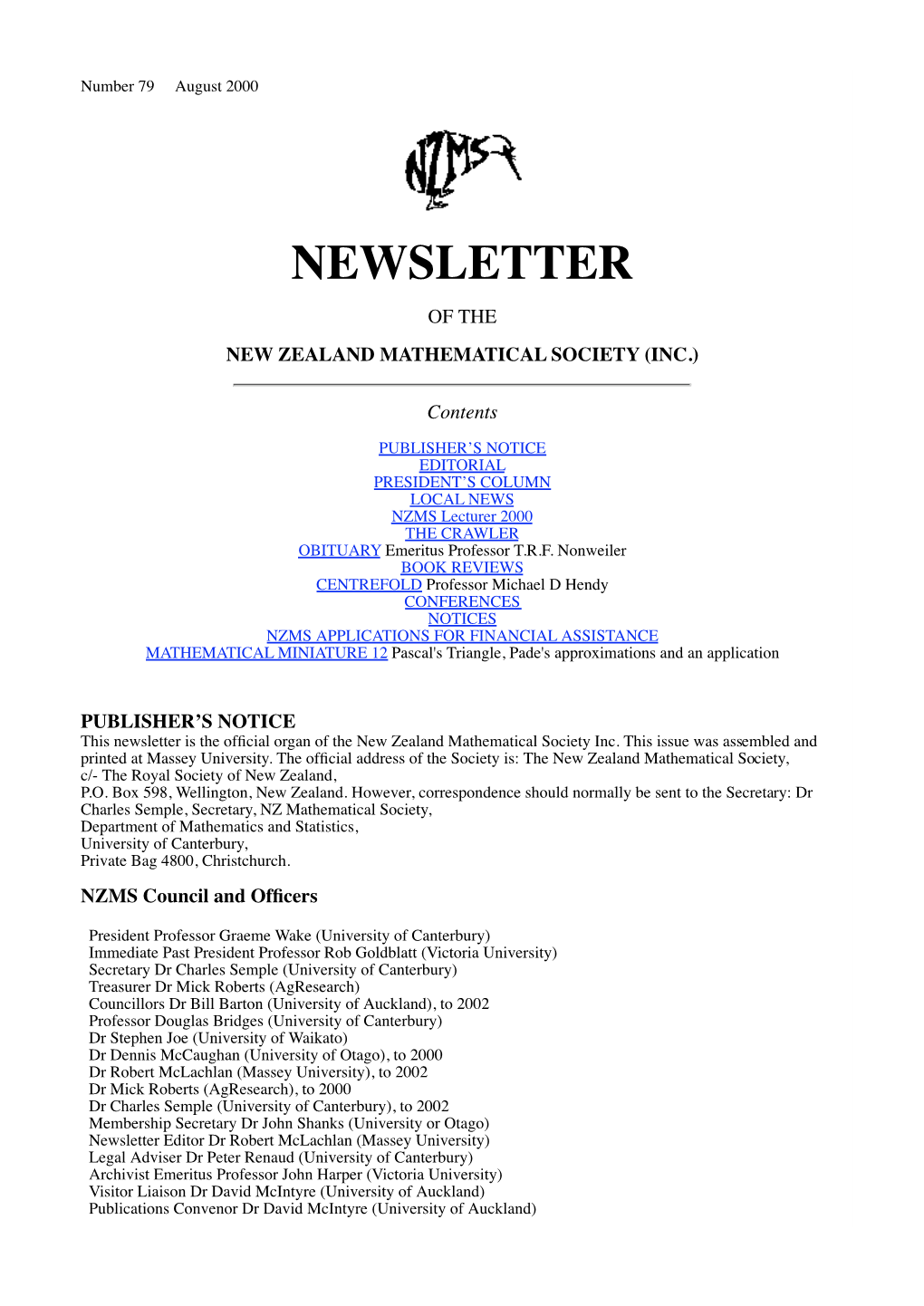 NZMS Newsletter No 79