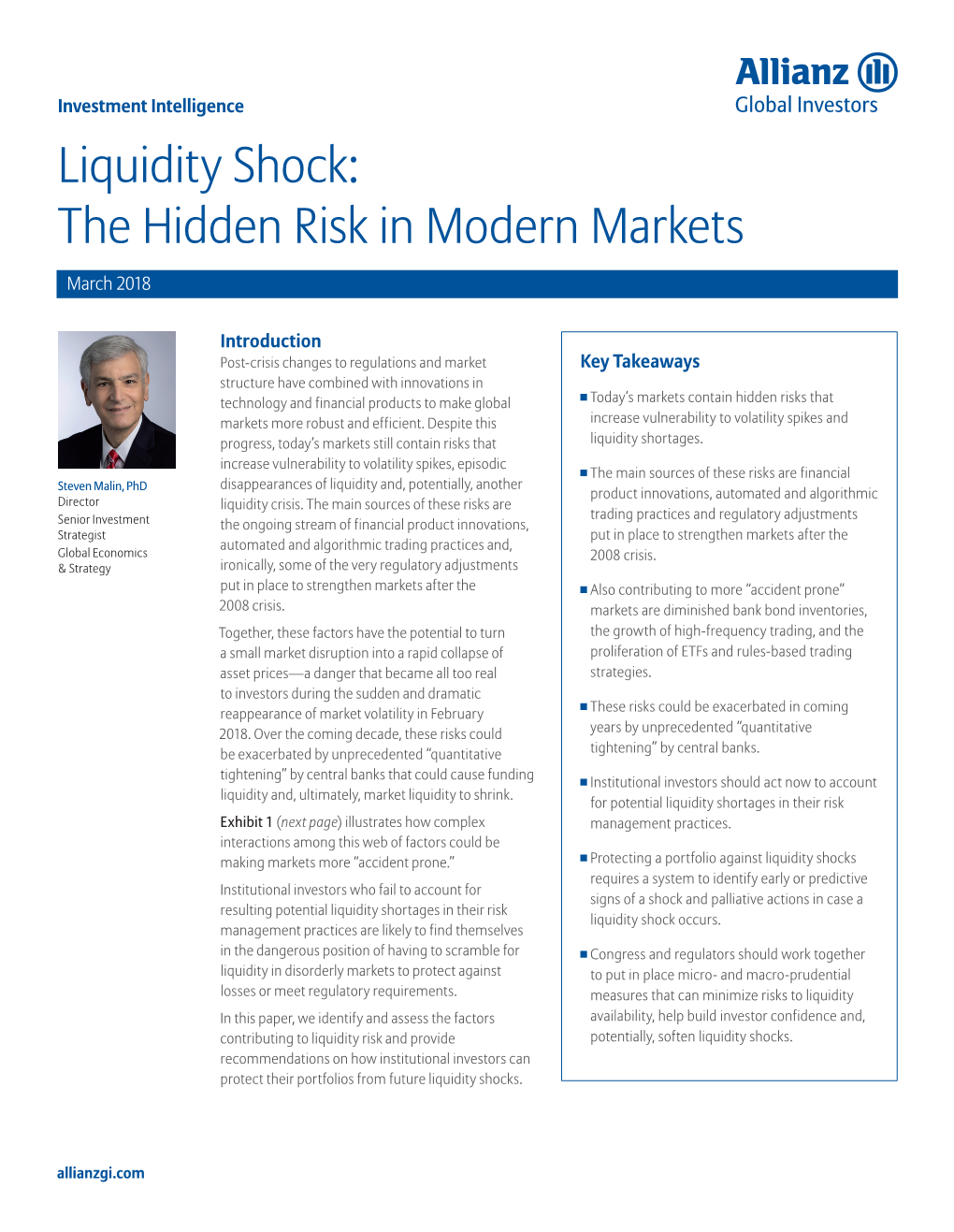 Liquidity Shock: the Hidden Risk in Modern Markets March 2018