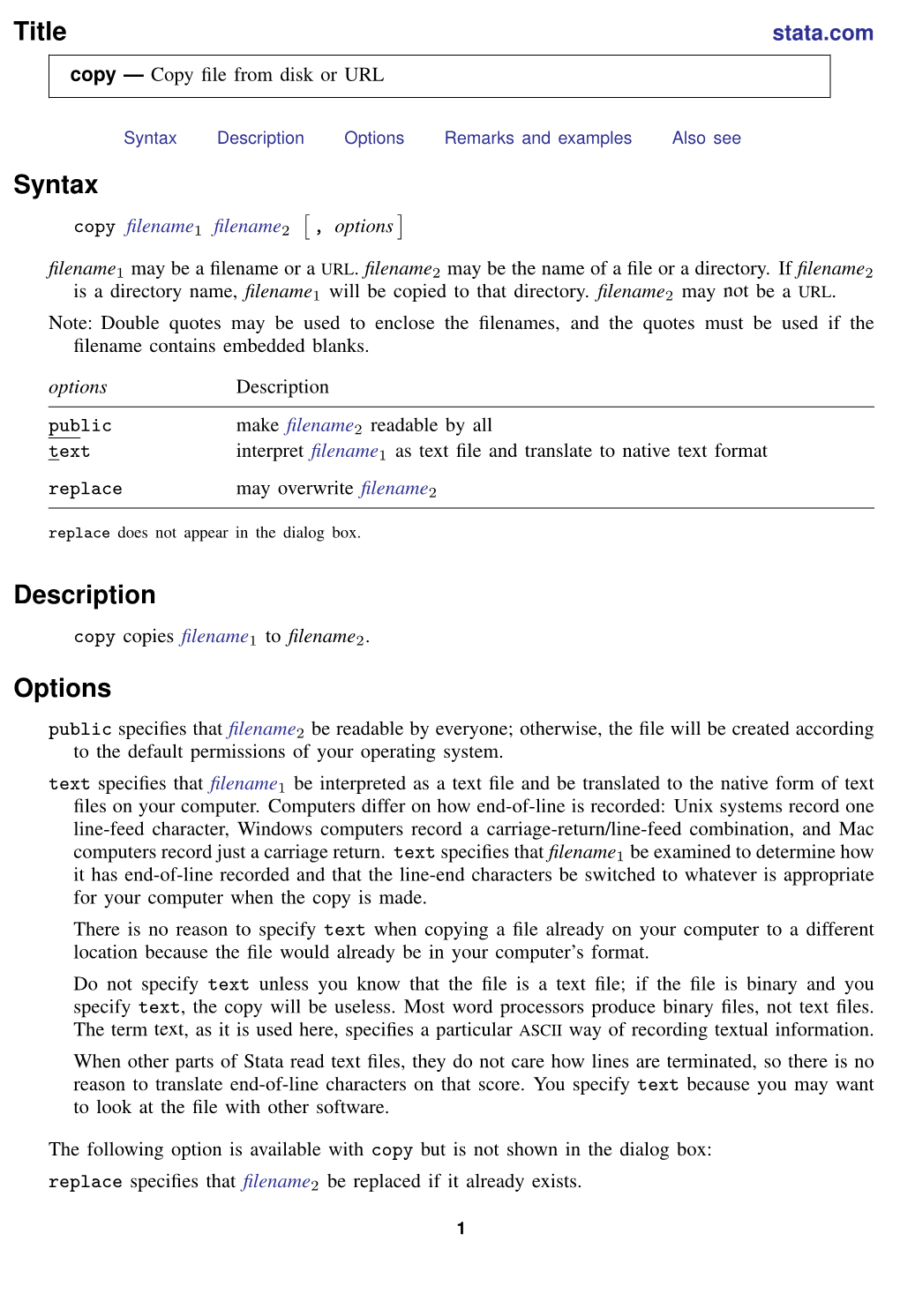 Copy — Copy ﬁle from Disk Or URL