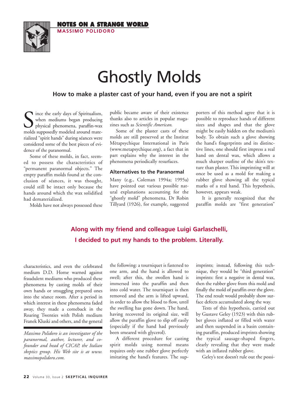 Ghostly Molds How to Make a Plaster Cast of Your Hand, Even If You Are Not a Spirit