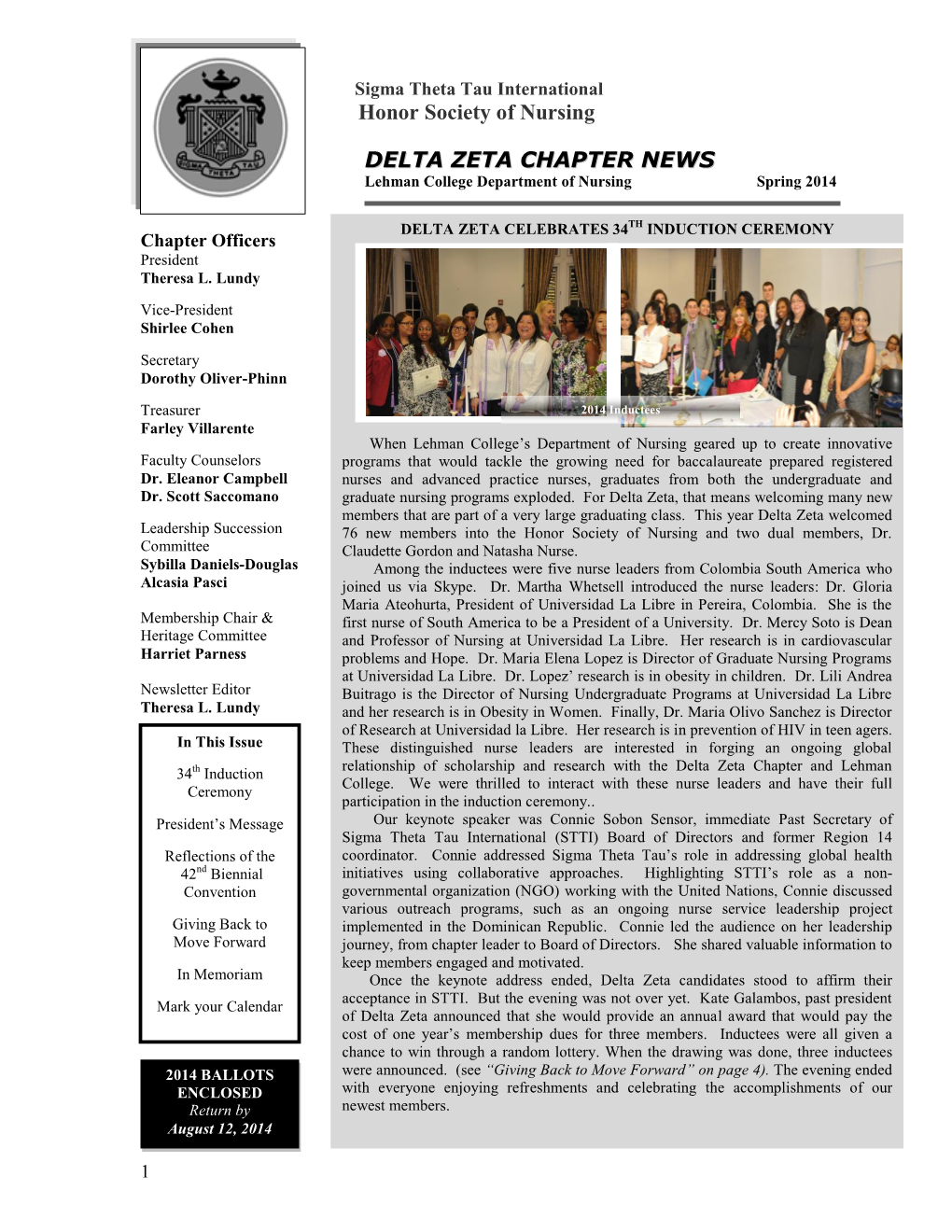 Sigma Theta Tau International Honor Society of Nursing