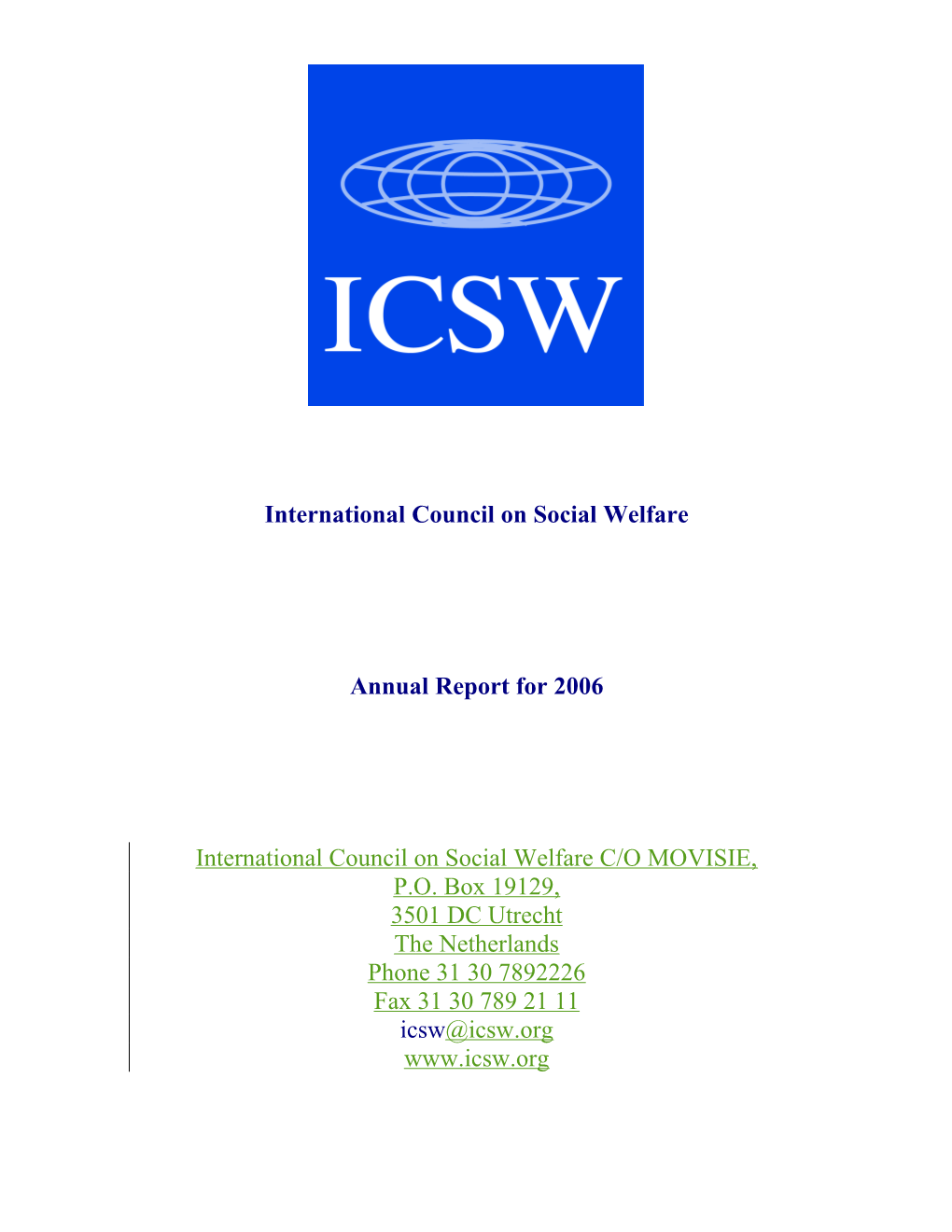 International Council On Social Welfare