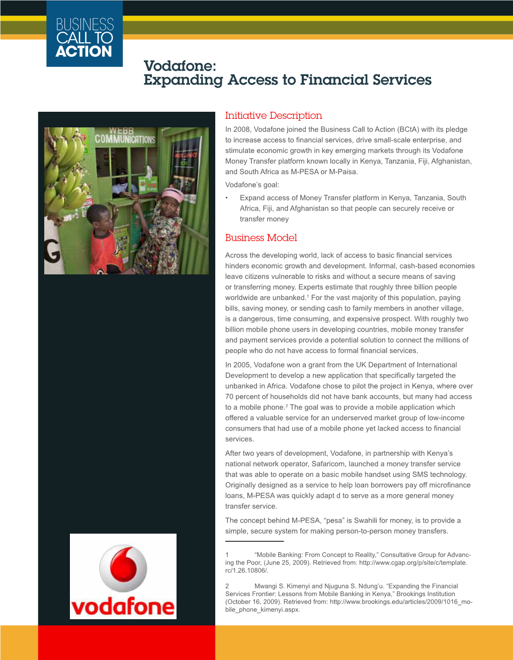 Vodafone: Expanding Access to Financial Services