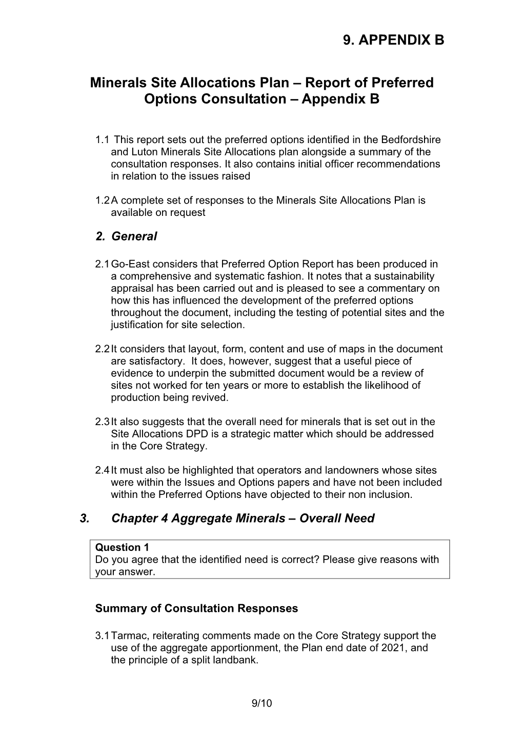 Minerals Site Allocations Plan – Repreferred Options Consultation