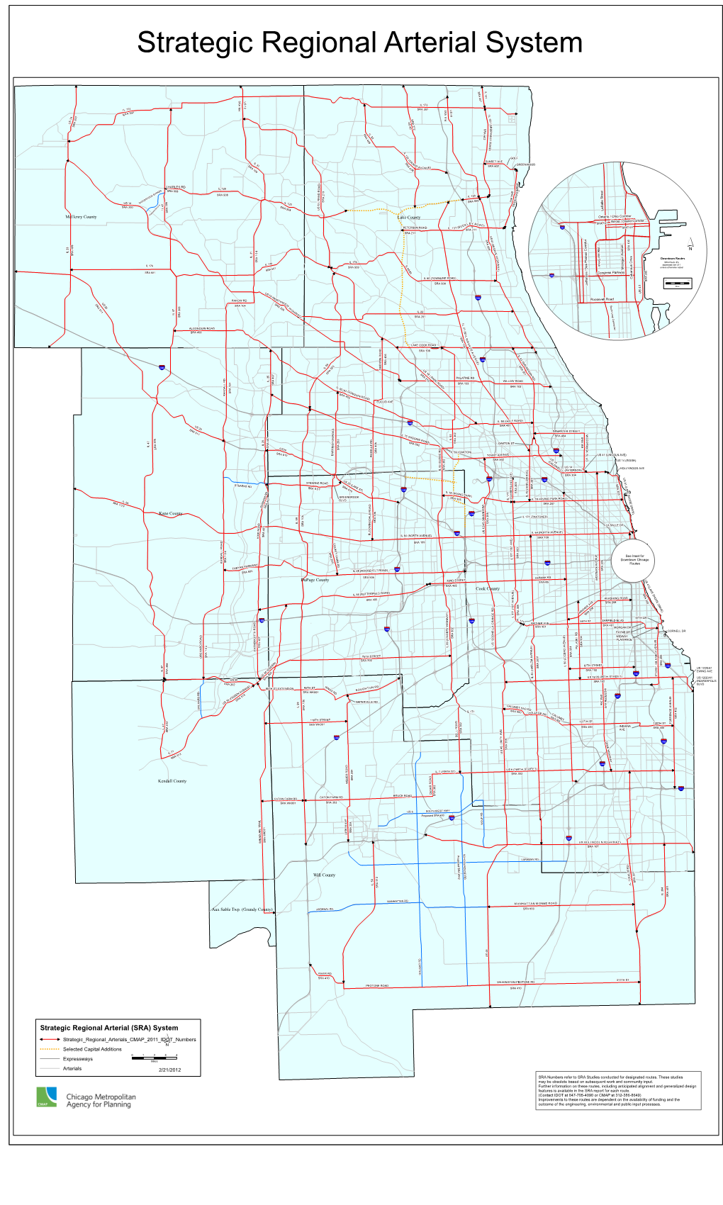 Strategic Regional Arterial (SRA) System Strategic Regional Arterials CMAP 2011 ID´OT Numbers Selected Capital Additions 0 1 2 3 4