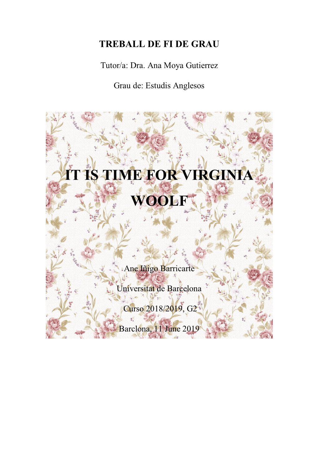 It Is Time for Virginia Woolf