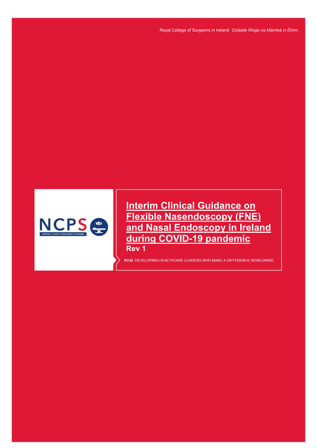 (FNE) and Nasal Endoscopy in Ireland During COVID-19 Pandemic Rev 1