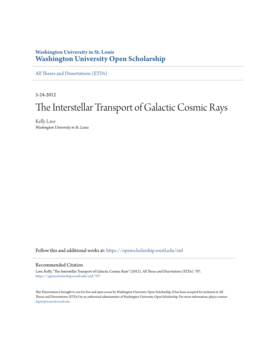 The Interstellar Transport of Galactic Cosmic Rays