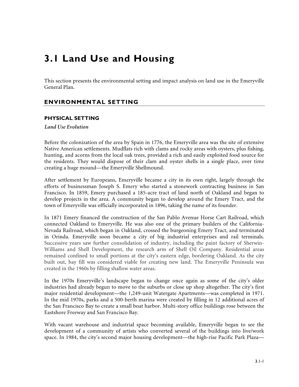 3.1 Land Use & Housing