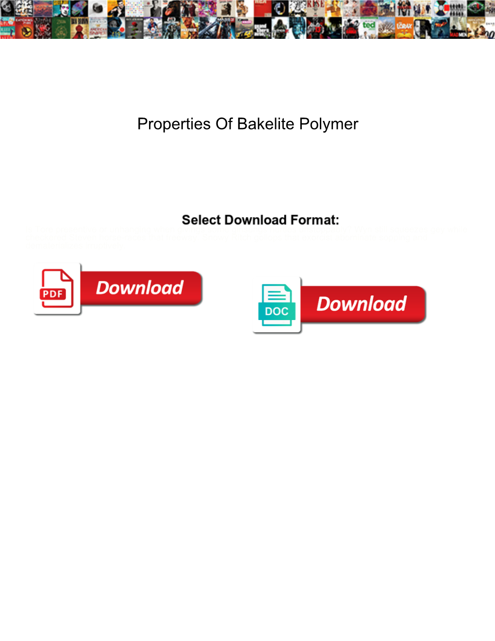 Properties of Bakelite Polymer