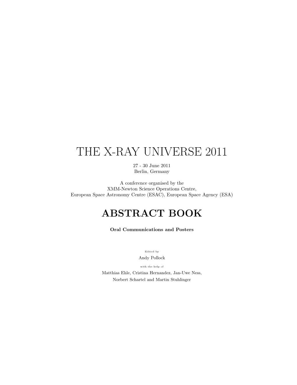 The X-Ray Universe 2011