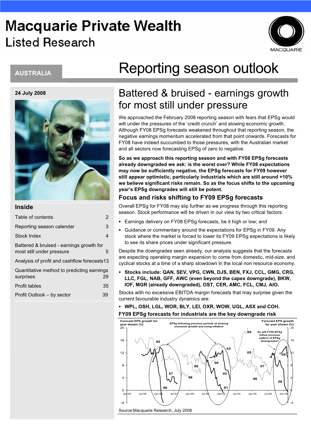 Reporting Season Outlook