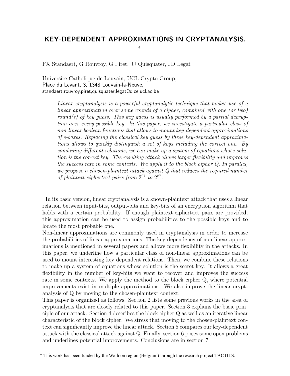 Key-Dependent Approximations in Cryptanalysis. an Application of Multiple Z4 and Non-Linear Approximations