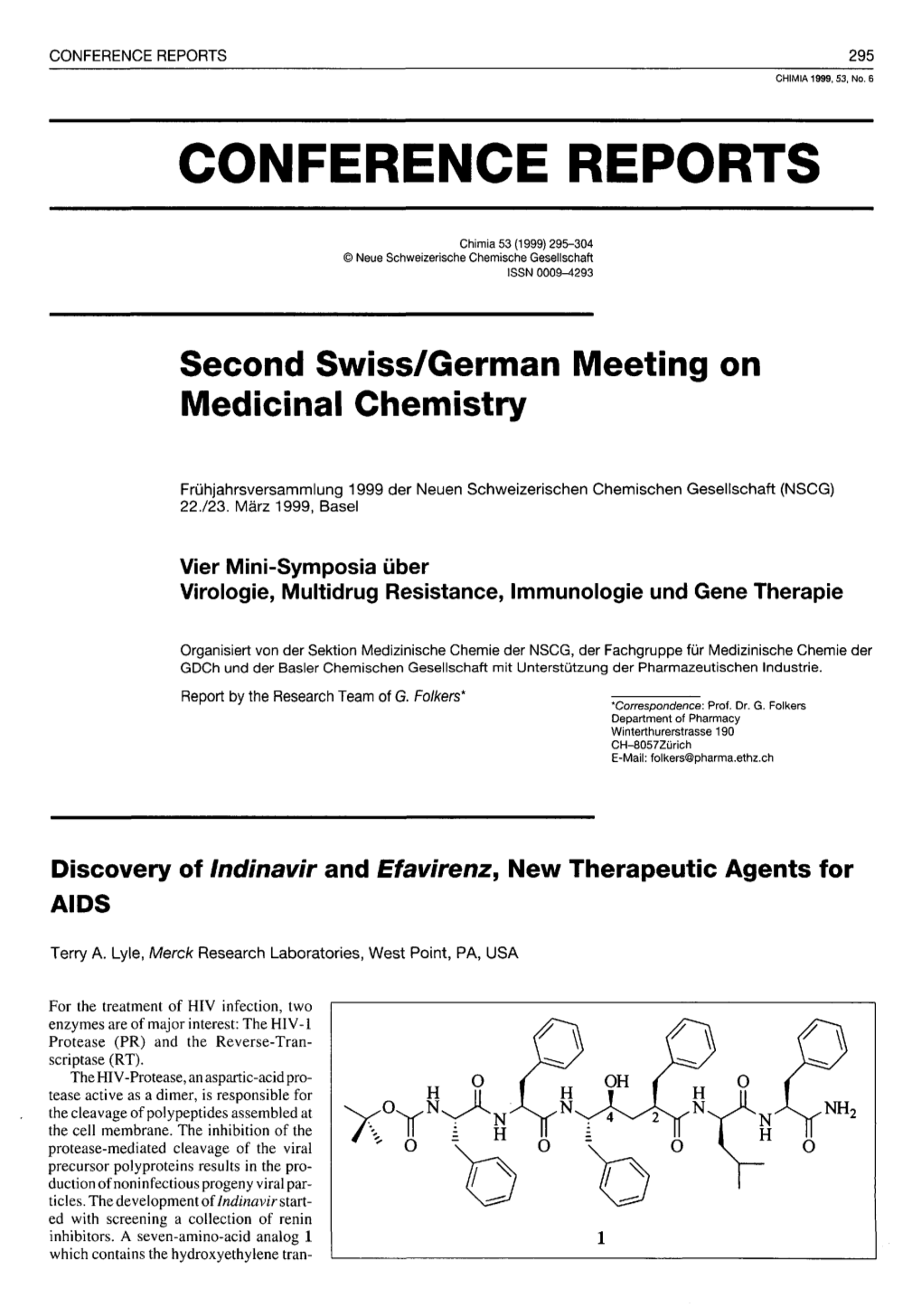 <I>Efavirenz</I>, New Therapeutic Agents for AIDS