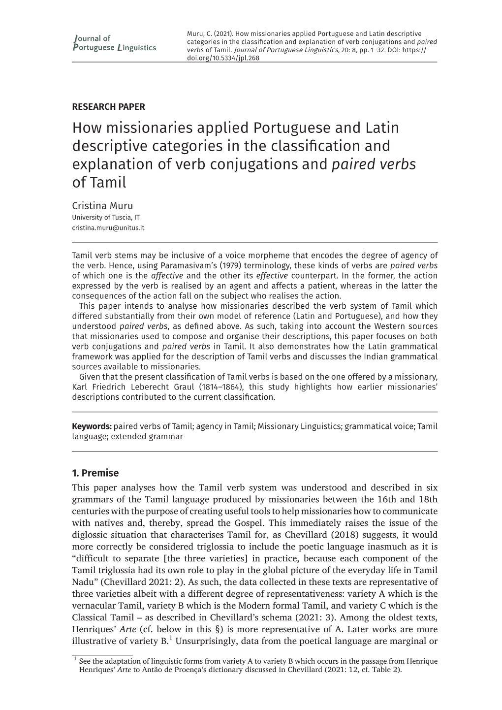 How Missionaries Applied Portuguese and Latin Descriptive Categories In