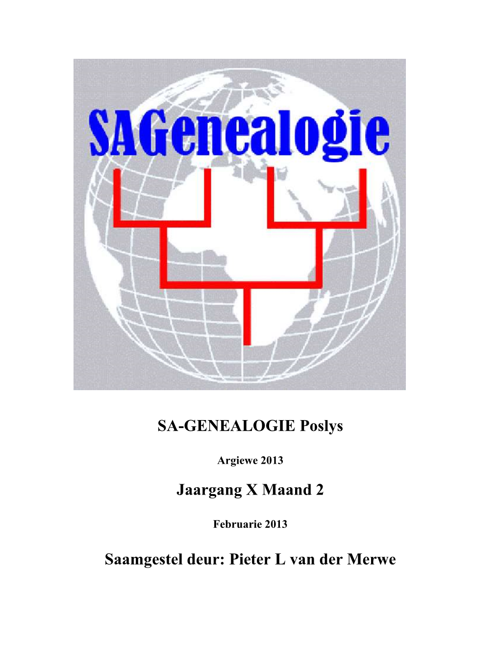 SA-GENEALOGIE Poslys Jaargang X Maand 2 Saamgestel Deur