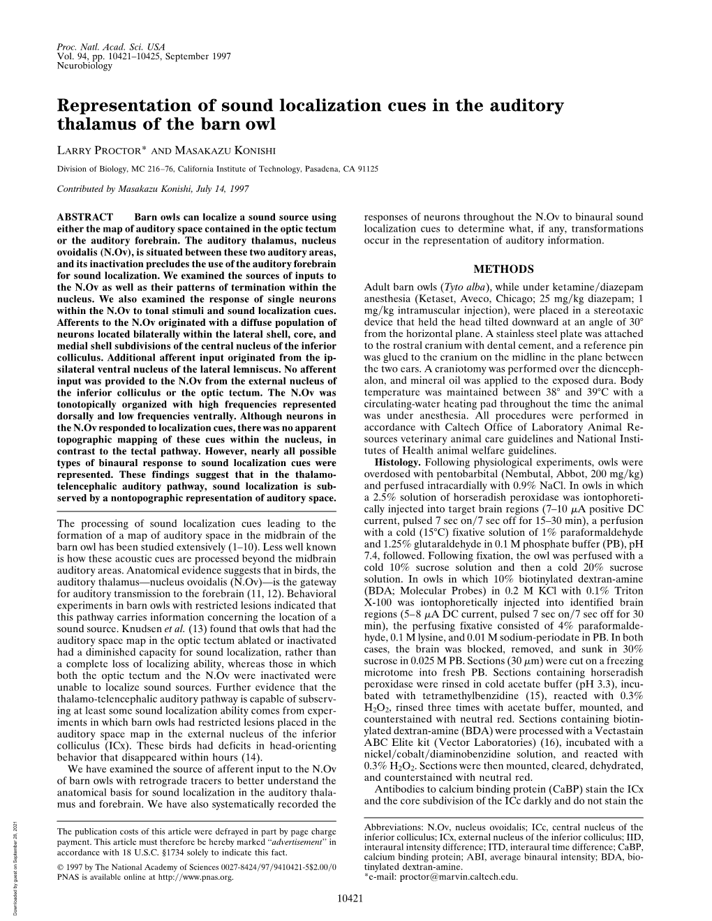 Representation of Sound Localization Cues in the Auditory Thalamus of the Barn Owl