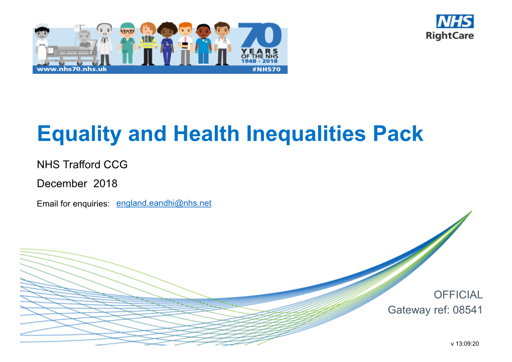 Equality and Health Inequalities Pack: NHS Trafford