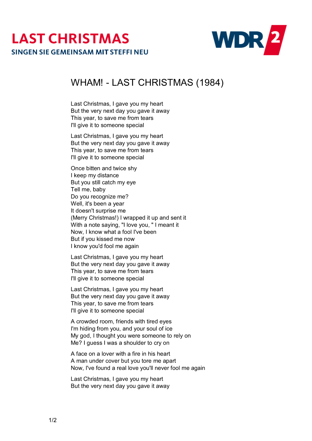 Wham! - Last Christmas (1984)