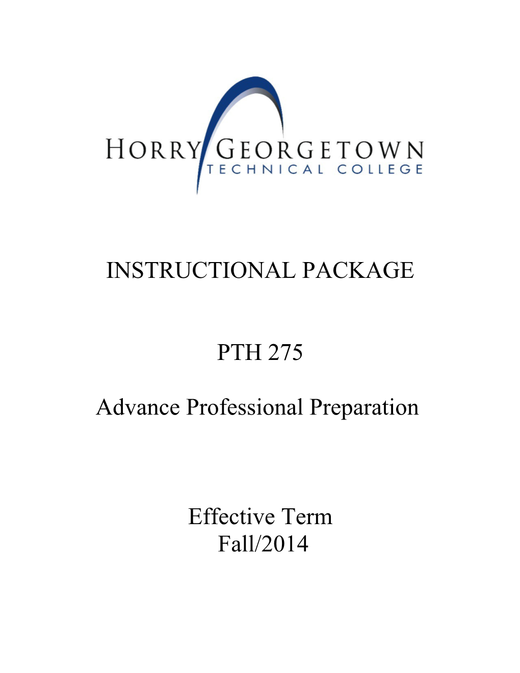 Pth 275 Instructional Package