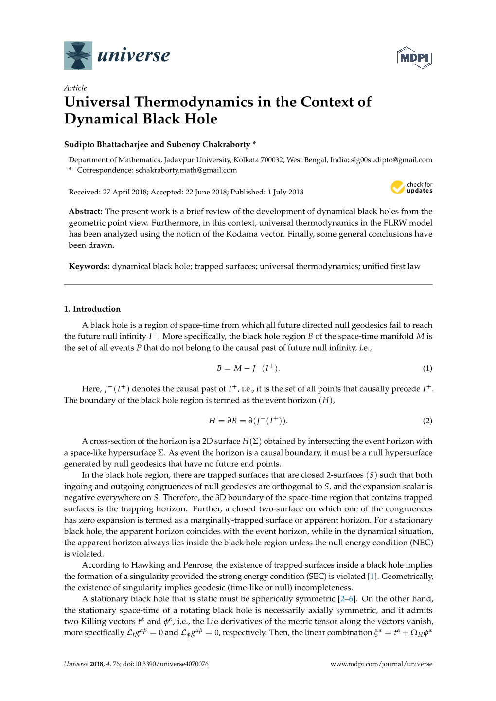 Universal Thermodynamics in the Context of Dynamical Black Hole