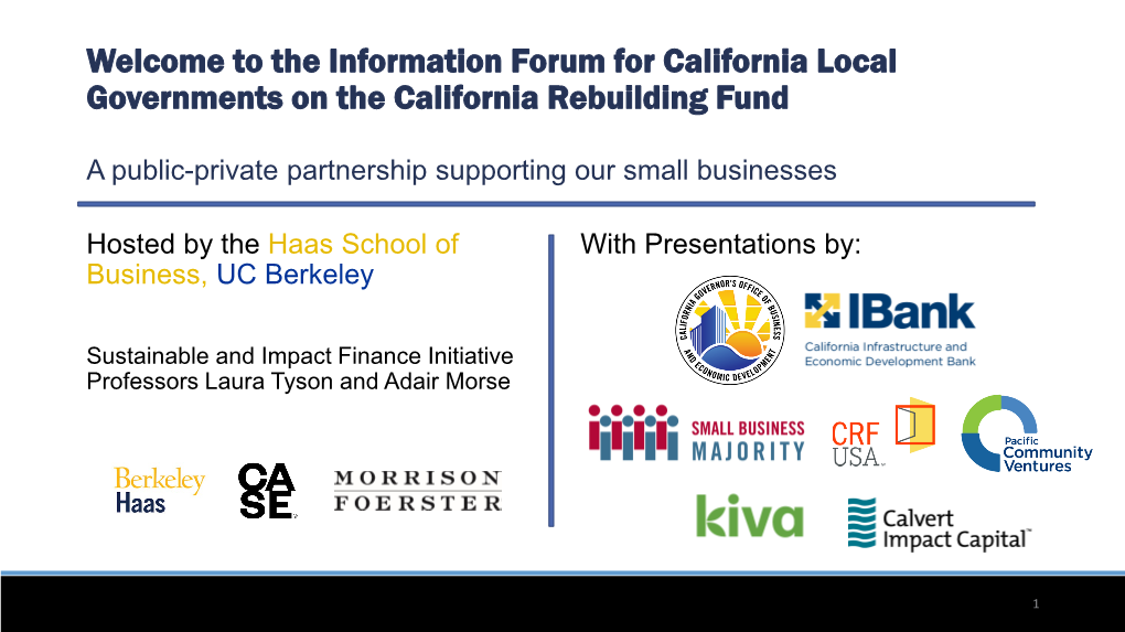 California Rebuilding Fund