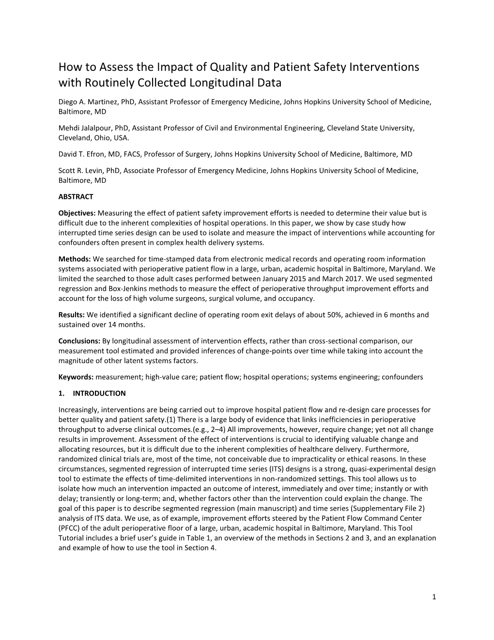 How to Assess the Impact of Quality and Patient Safety Interventions with Routinely Collected Longitudinal Data