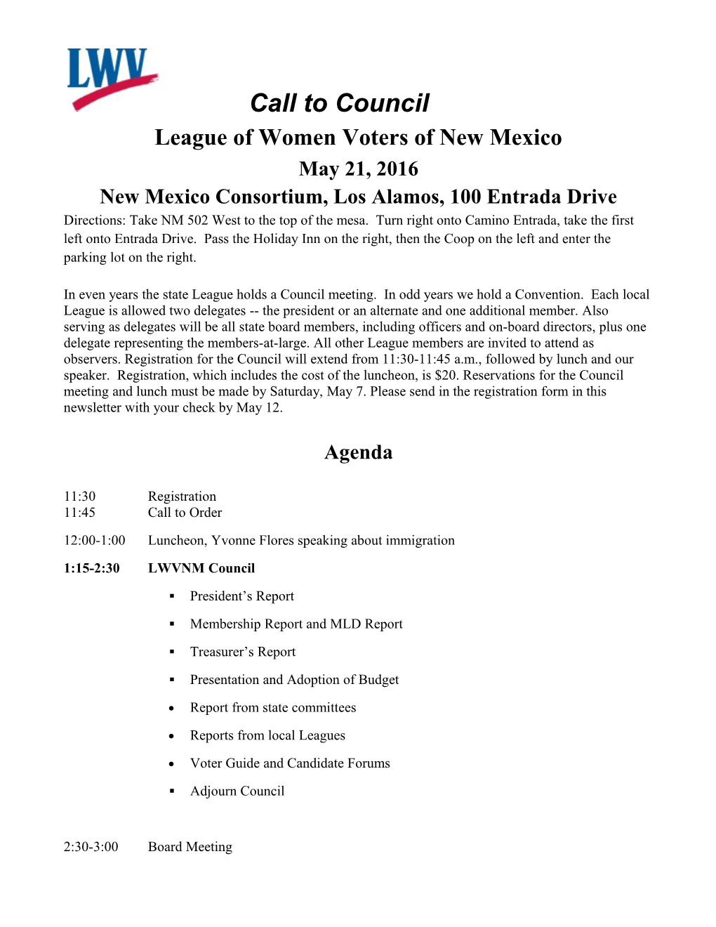 League of Women Voters of New Mexico