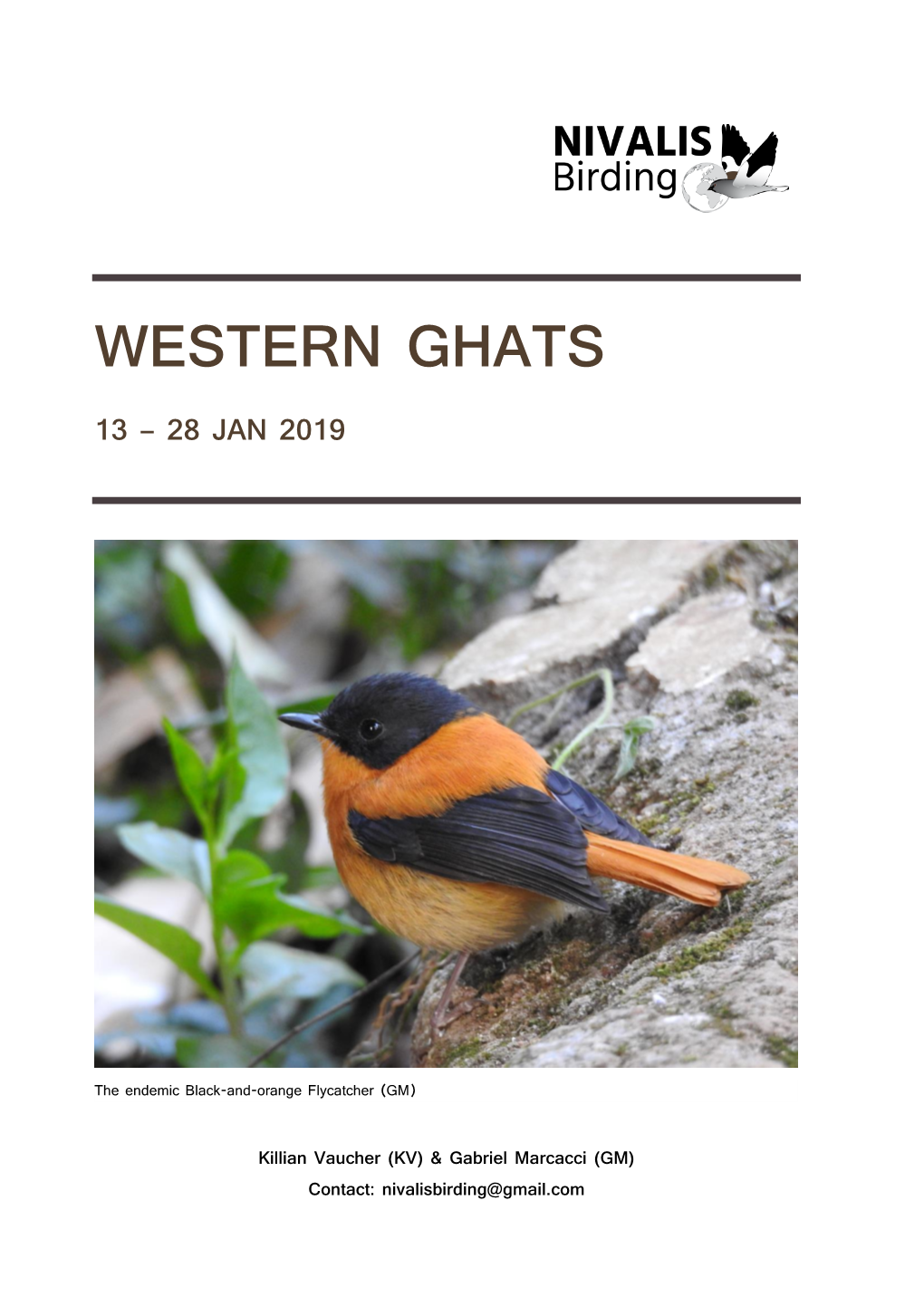 Western Ghats 13 – 28 Jan 2019