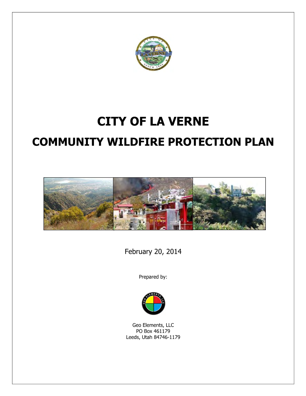 City of La Verne Community Wildfire Protection Plan