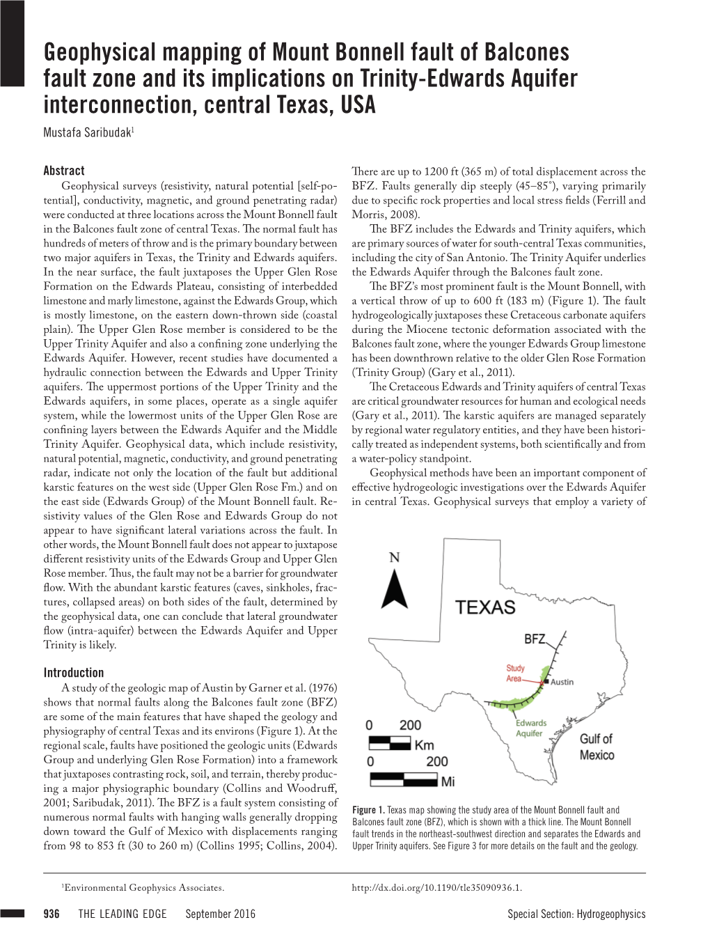 Geophysical Mapping of Mount Bonnell Fault of Balcones Fault Zone