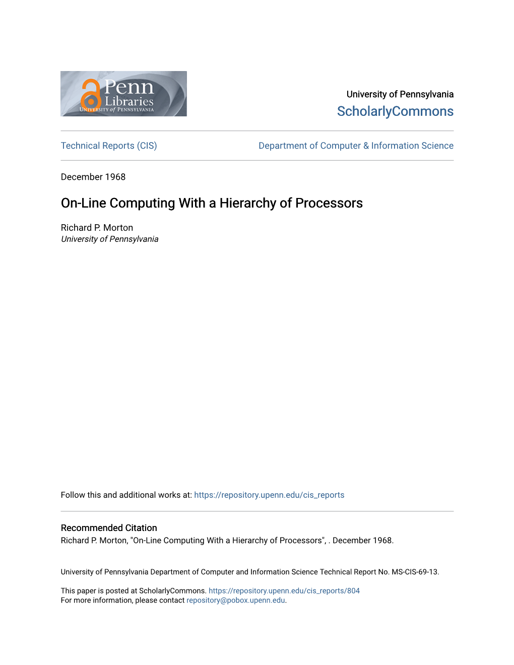 On-Line Computing with a Hierarchy of Processors