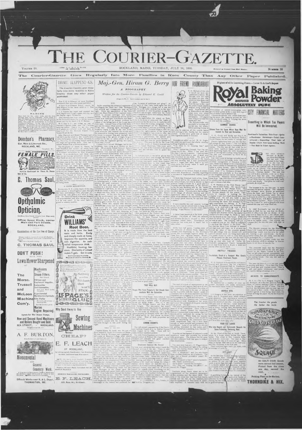 Courier Gazette : July 16, 1895