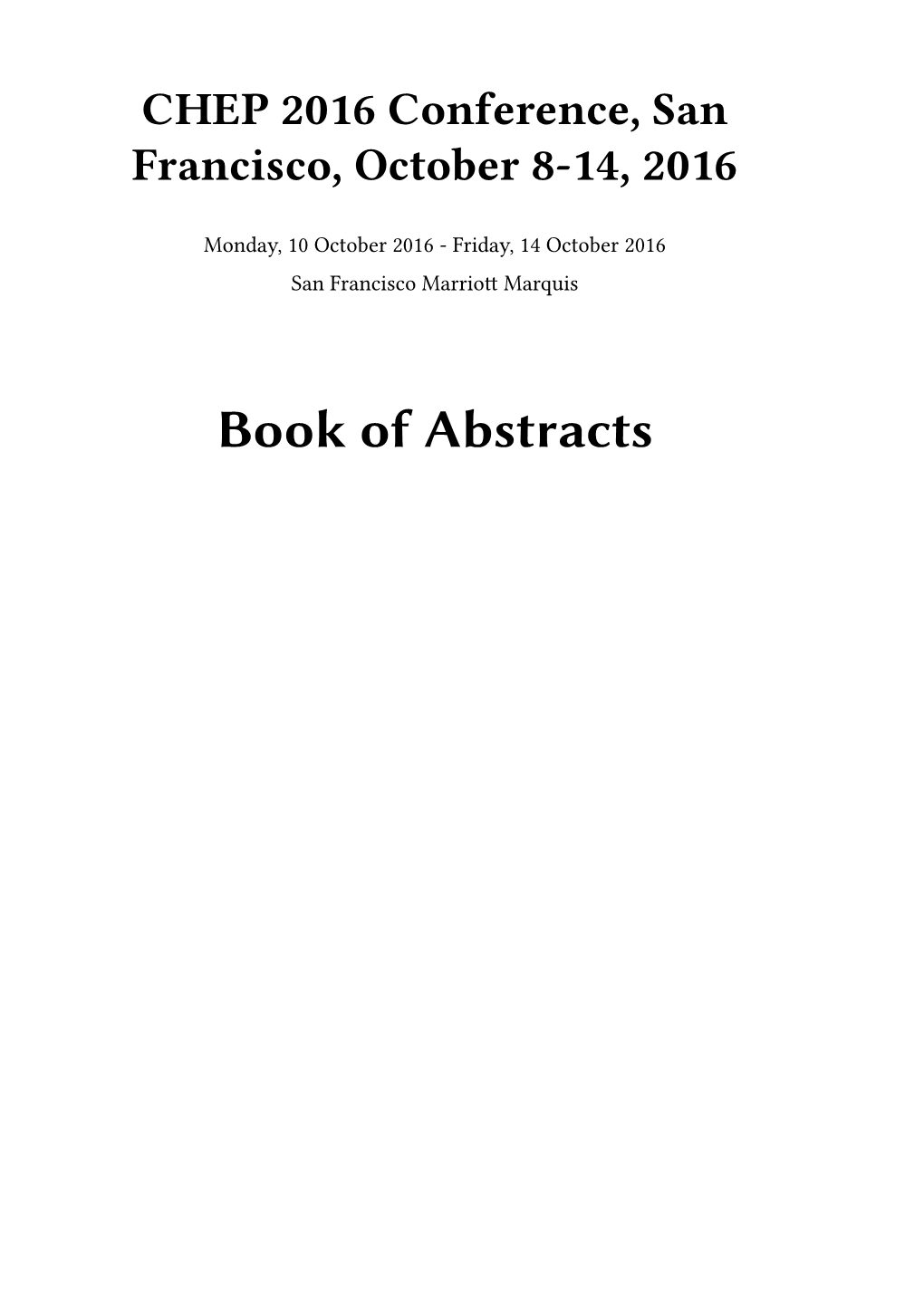 Book of Abstracts Ii Contents