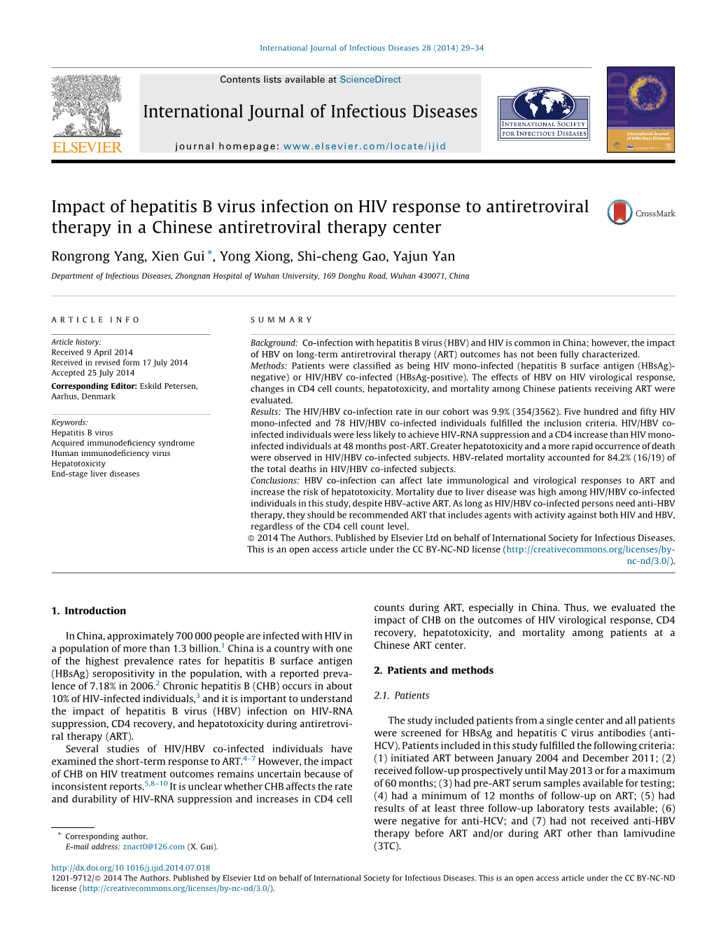 Impact of Hepatitis B Virus Infection on HIV Response to Antiretroviral