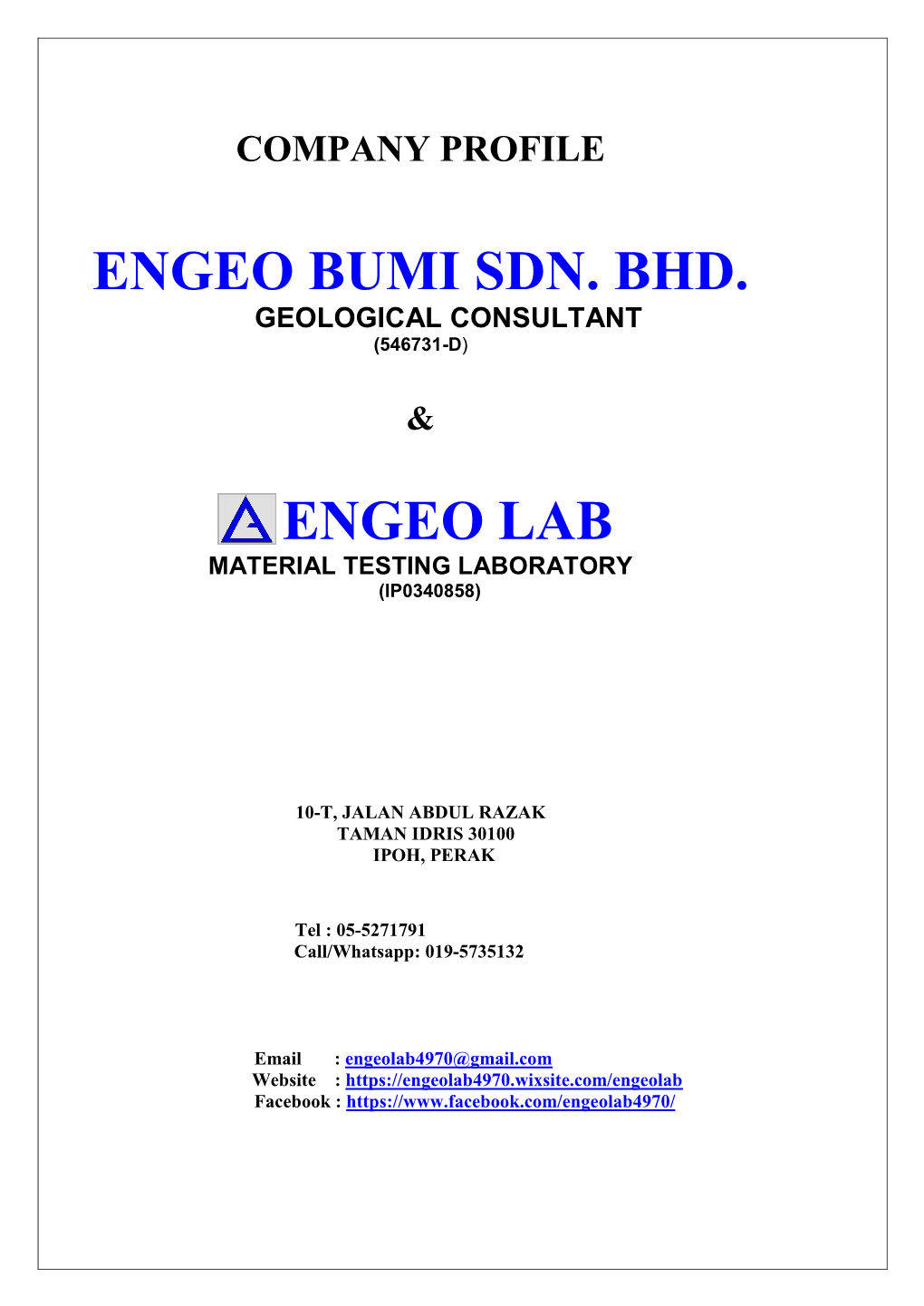 Engeo Bumi Sdn. Bhd. Geological Consultant (546731-D)