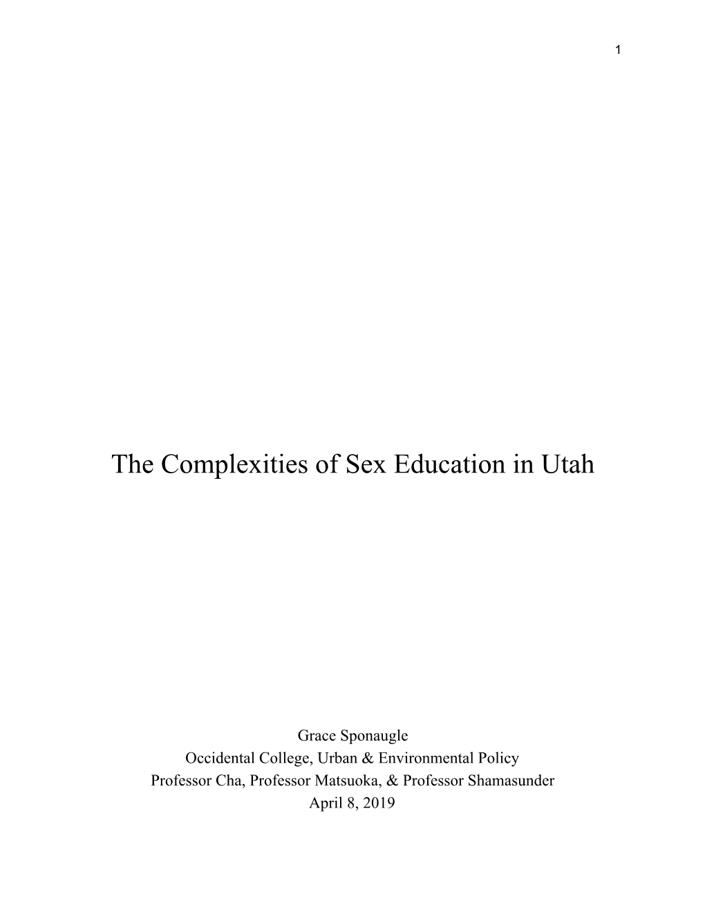 The Complexities of Sex Education in Utah