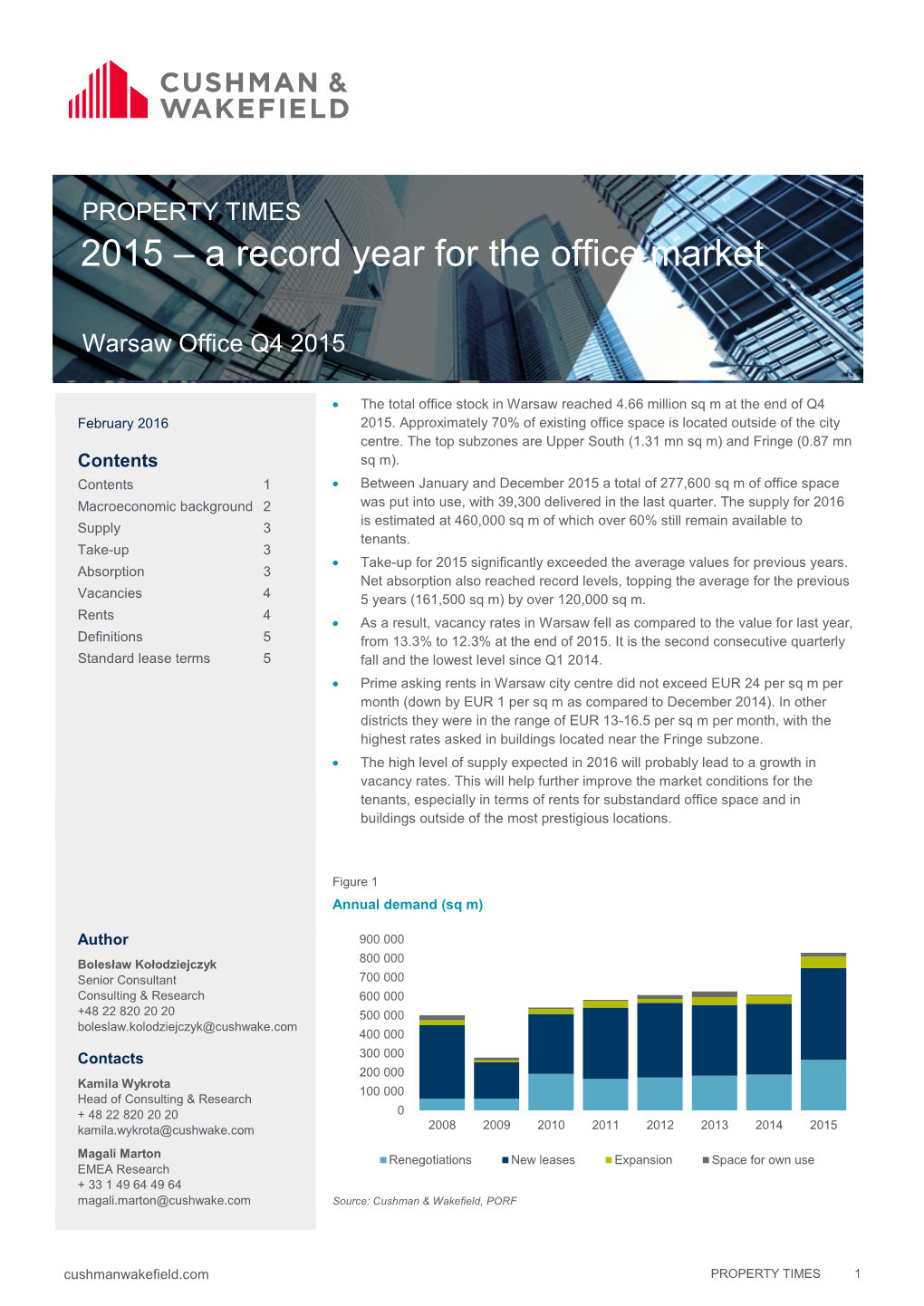 Property Times: 2015 – a Record Year for the Office Market
