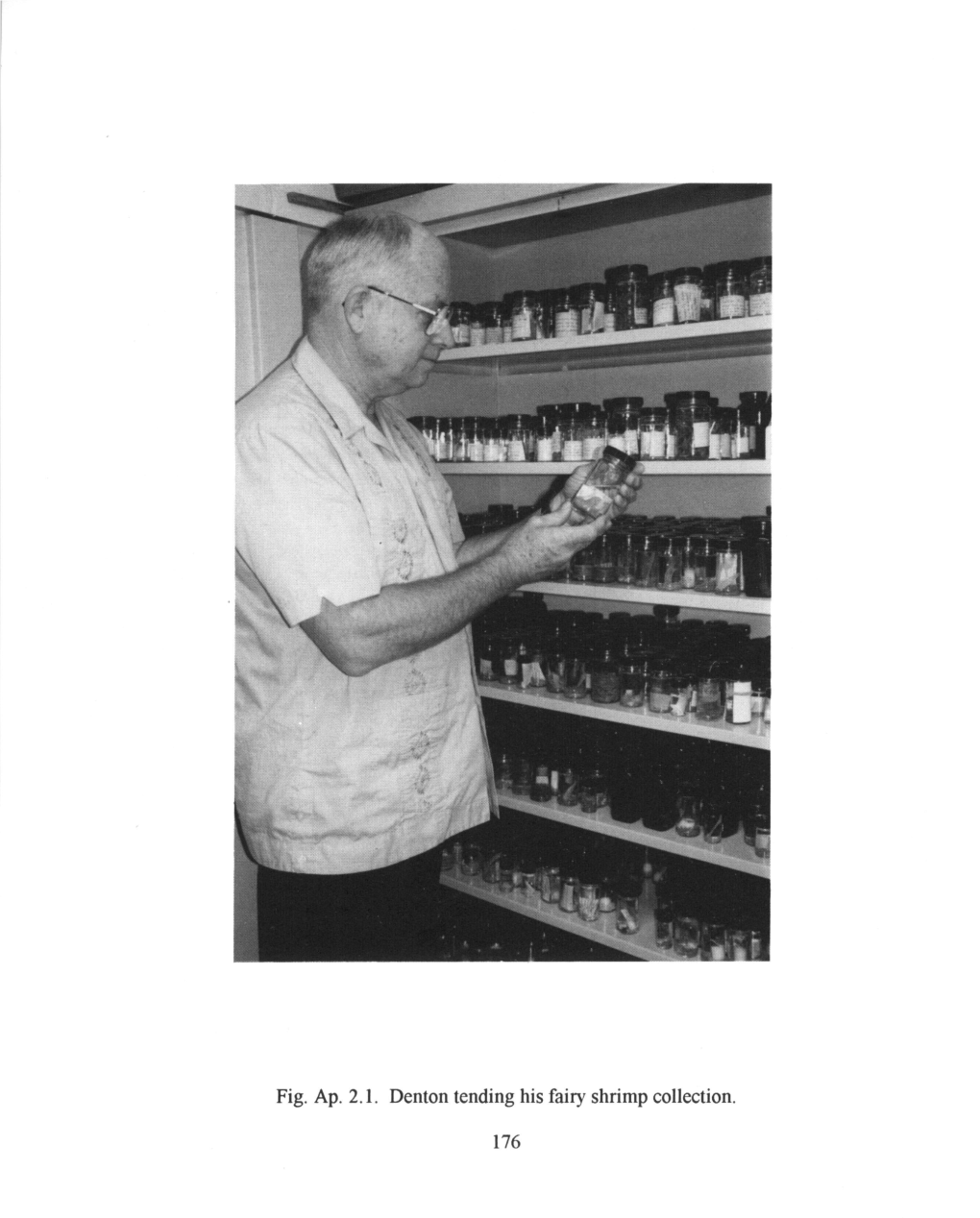 Fig. Ap. 2.1. Denton Tending His Fairy Shrimp Collection