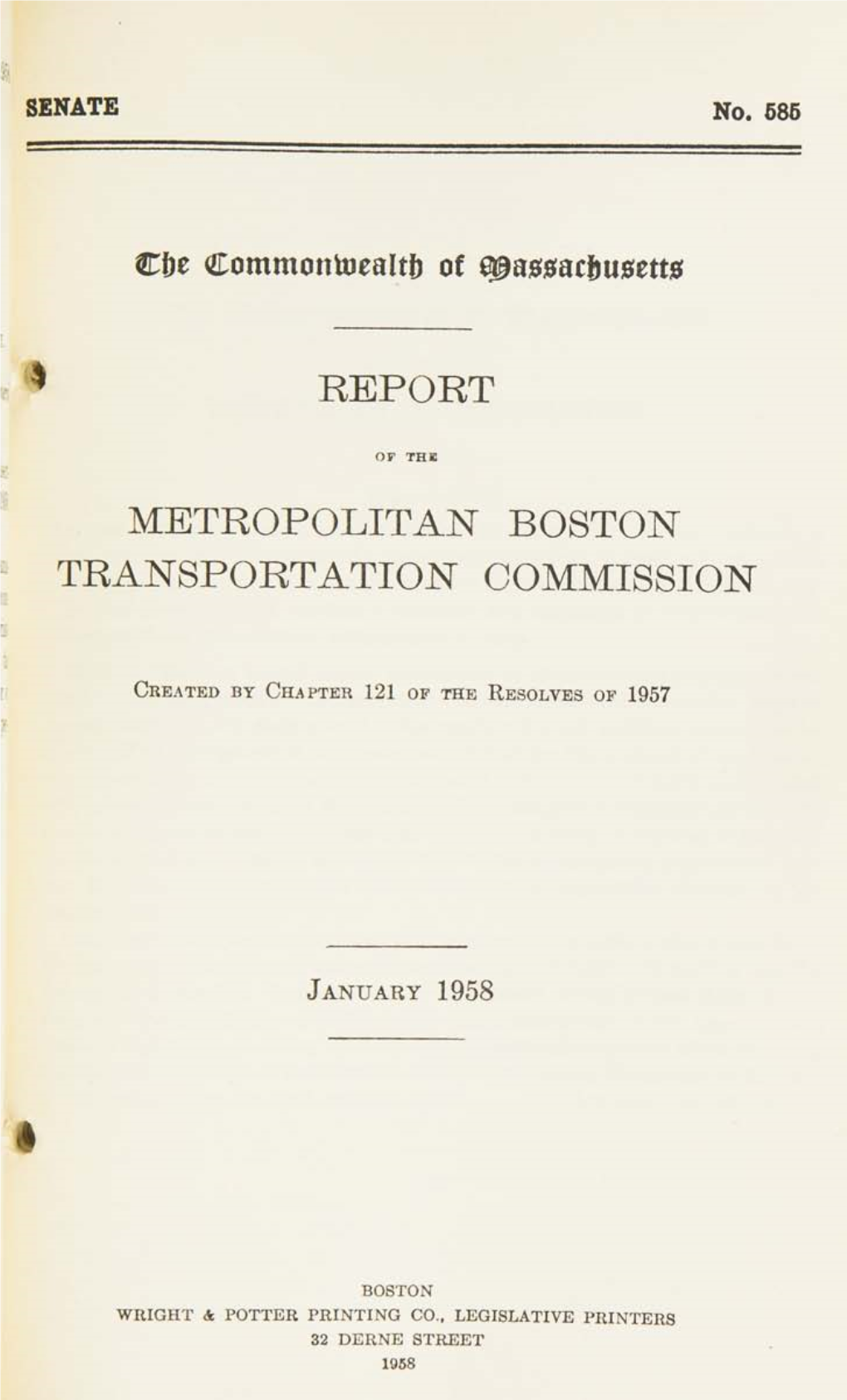 Report Metropolitan Boston Transportation Commission