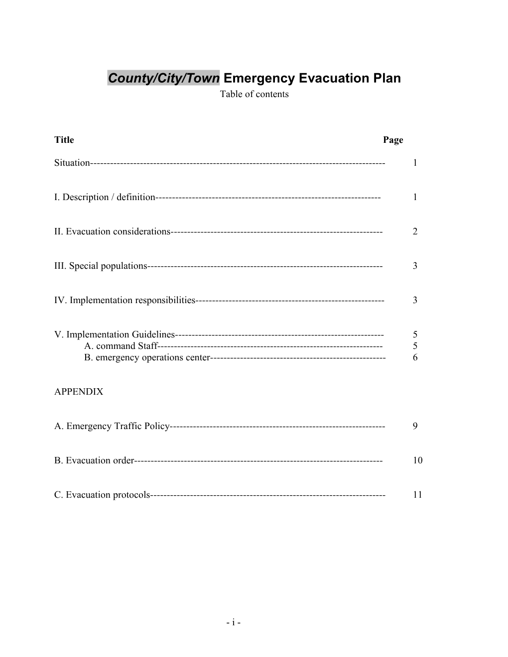 Laramie County Emergency Evacuation Plan