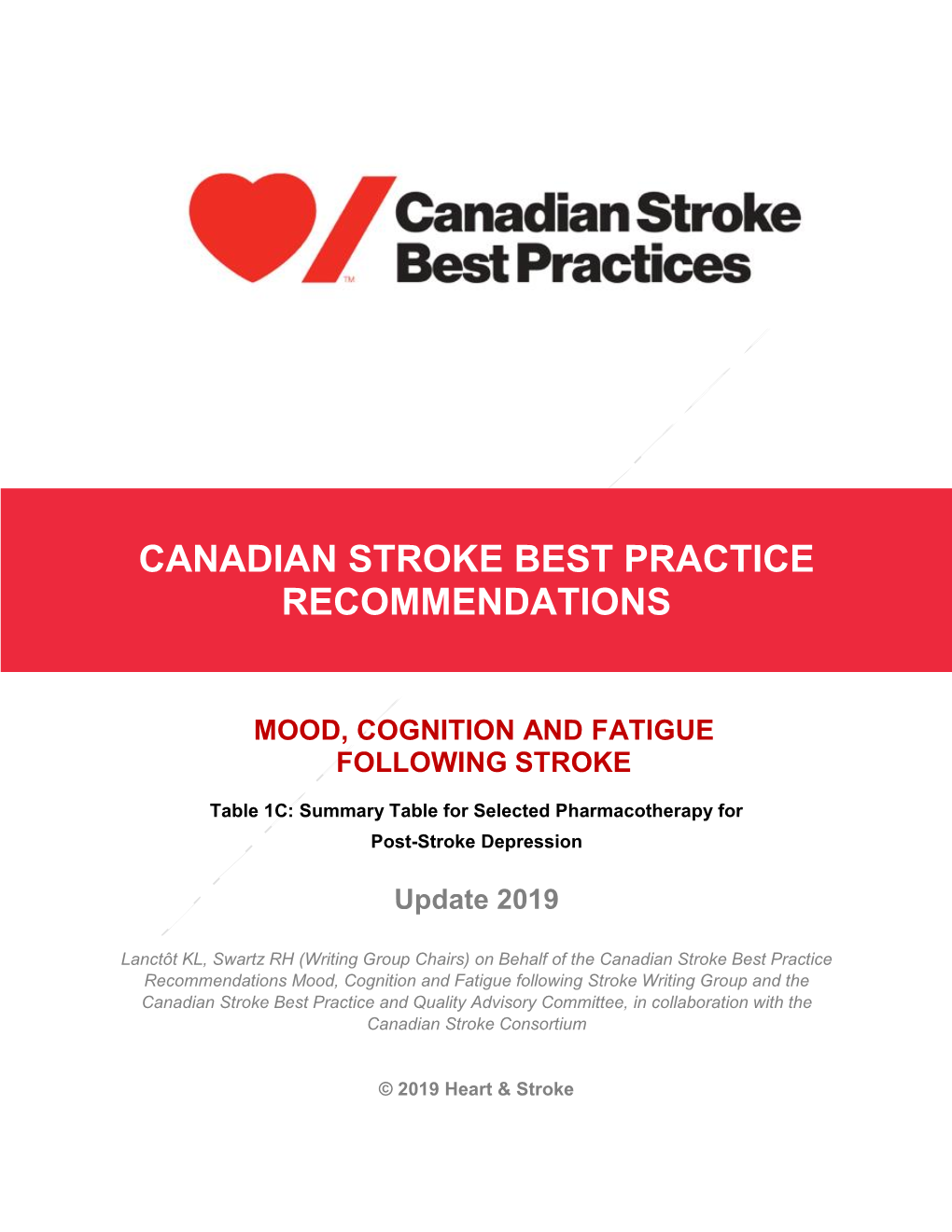 Canadian Stroke Best Practice Recommendations